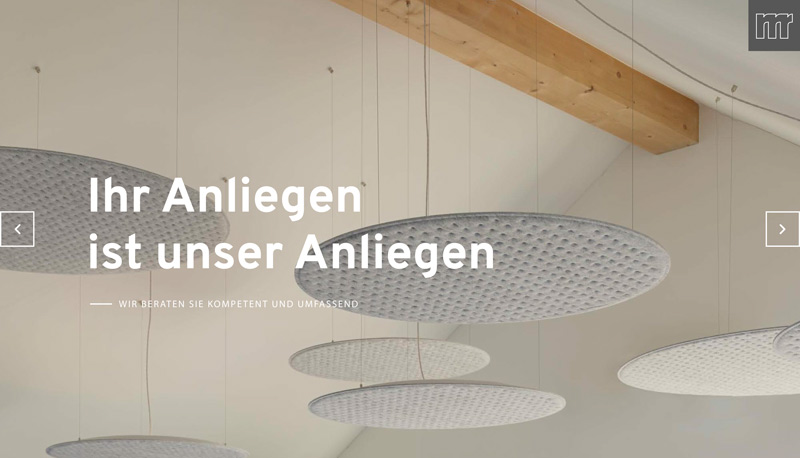 Die Website von Meurer Rechtsanwälte (Slider)