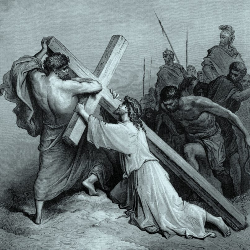 Bild von Jesus mit Kreuz