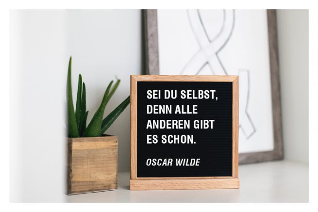 Bild von Oscar Wilde Spruch in Rahmen