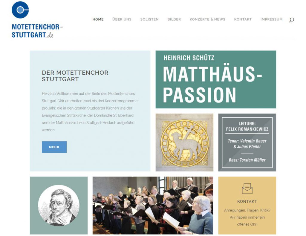 Bild der Motettenchor Stuttgart Website