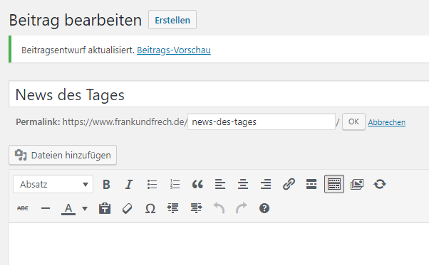 Bild von sprechenden URLs in WordPress