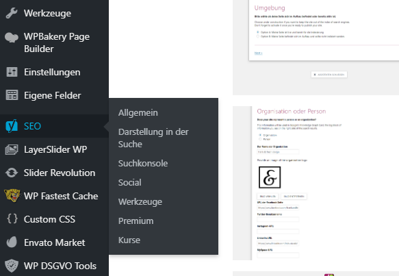 Bild von Yoast in der Seitenleiste von WordPress