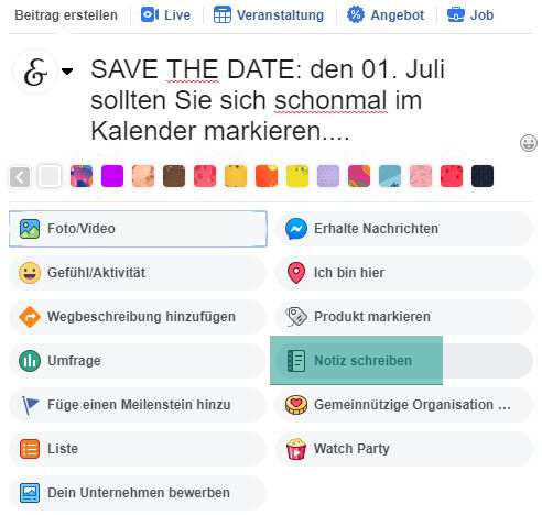 Bild von einem Facebook Beitrag