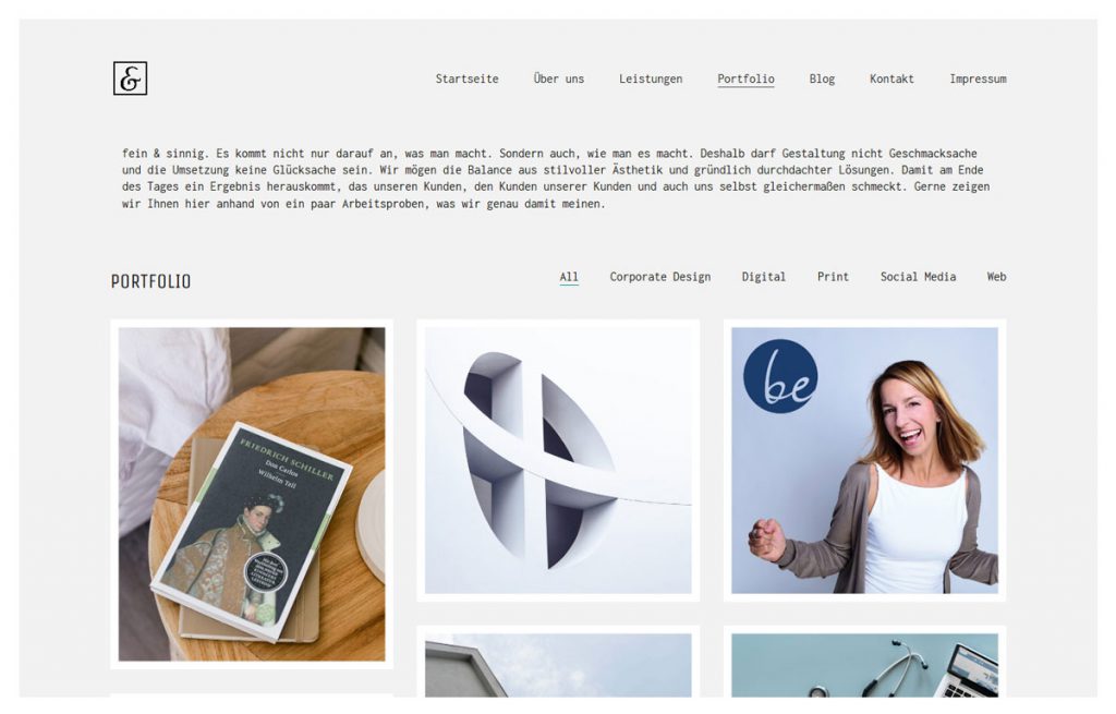 Bild der frank&frech Website mit Theme Kalium